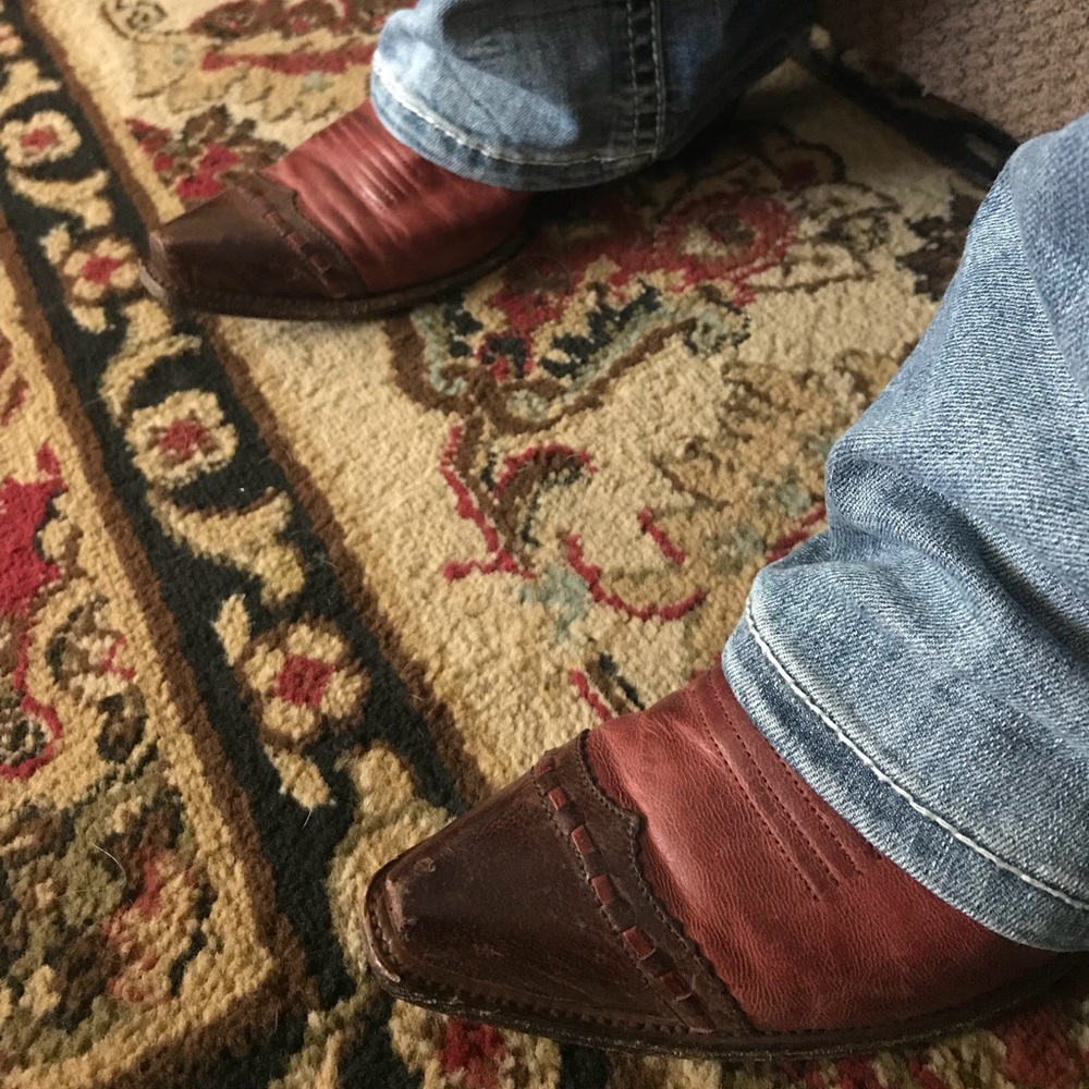 Red cowboy boots